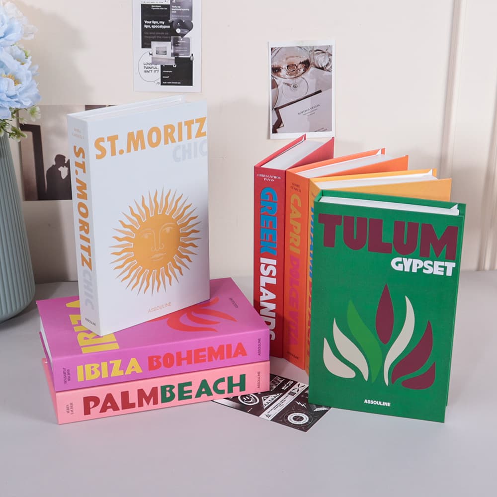 Modern English Minimalist Faux Book Foldable Style Simulated Book Soft Decoration for Model Room, Hotel, Library Decorative Book