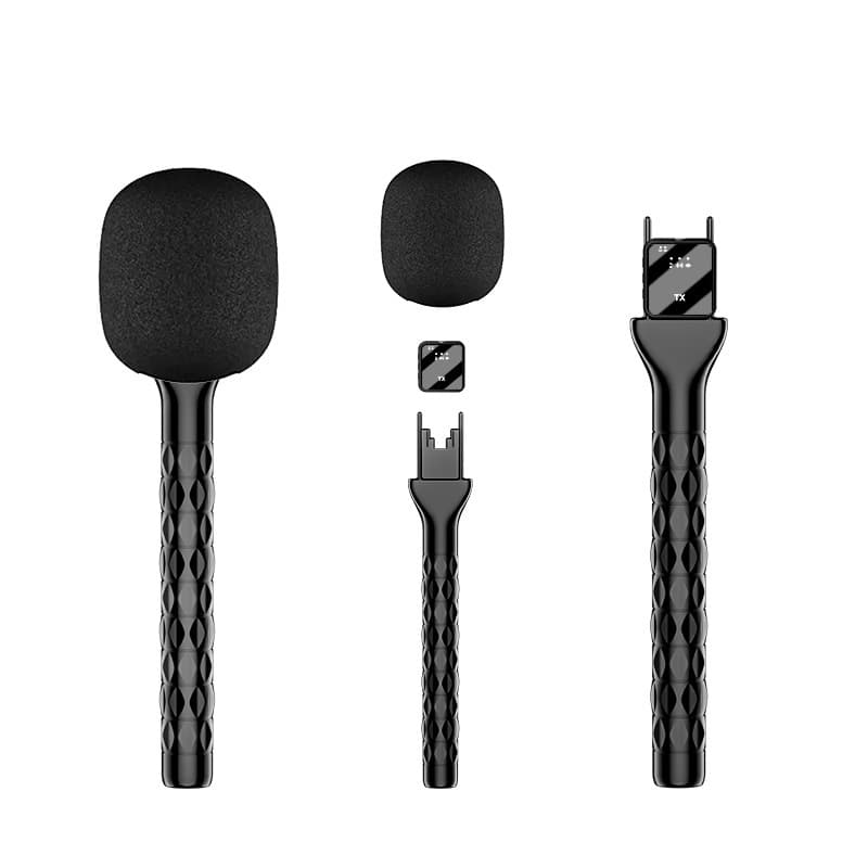 Wireless Microphone Handheld Shotgun Mic for Interviews, Handheld Pole, On-Site News TV Reporter Outdoor Use