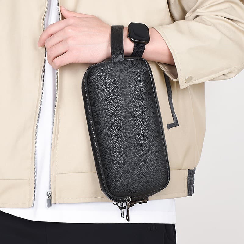 Cross-border Smart Fingerprint Unlock Fingerprint Bag Business Men's Fingerprint Lock Clutch Bag Anti-theft Fingerprint Handbag