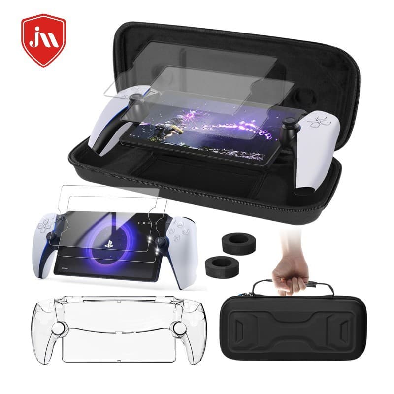 Suitable for PS5 streaming handheld storage bag, PC protective case, PlayStationPorta Play rocker cap + 2 pieces