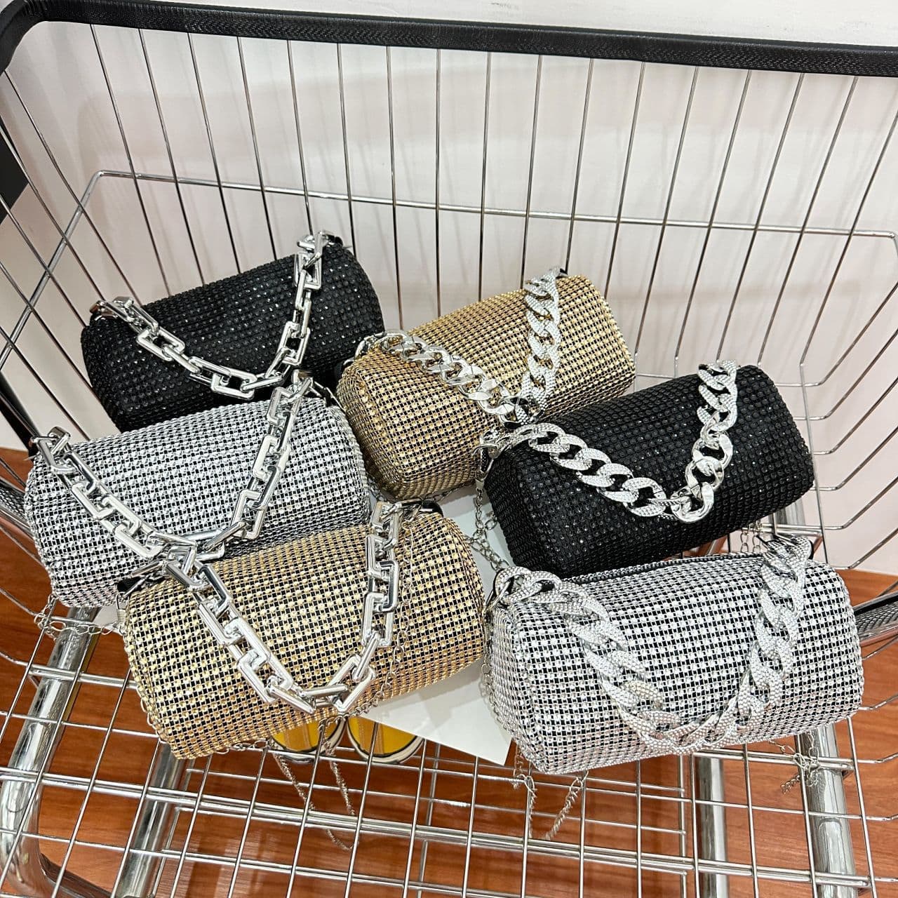 Foreign Trade Rhinestone Chain Bag Women 2025 New Spring Personalized Stylish Phone Bag Single Shoulder Niche Evening Bag Women