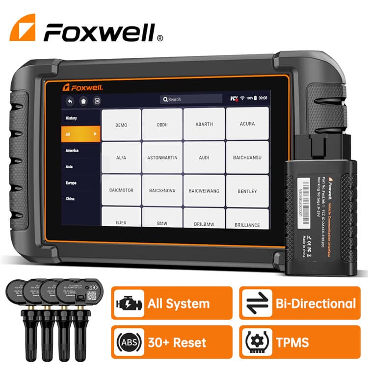FOXWELL NT809TS OBD2 Car Auto Scanner Two-Way Test TPMS Relearn Programming