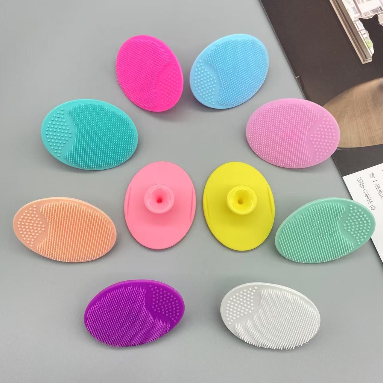 Manual small silicone facial brush, beauty tool, face cleansing brush, baby scalp washer, makeup applicator brush