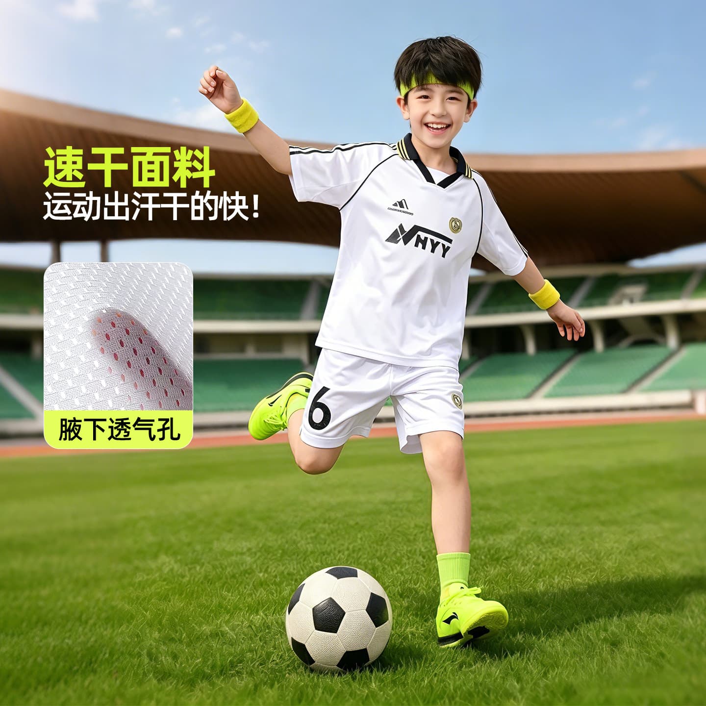 Boys' Thin Cool Quick-drying Spliced Sports Suit 2026 Summer New Panda Yuanyuan Middle and Large Children's Two-piece Set