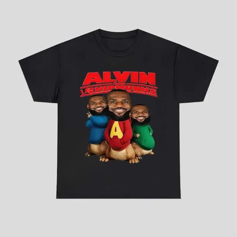 Cross-border European Size Lebron James Alvin And Chipmunks Shirt, Boyfriend Te
