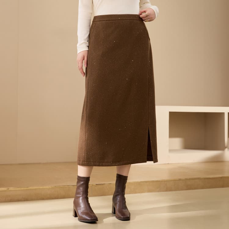 【Sequin Straight Skirt】Xianlixiu Plus Size Women's Fashionable Split Skirt for Curvy Women 2025 Autumn New Arrival