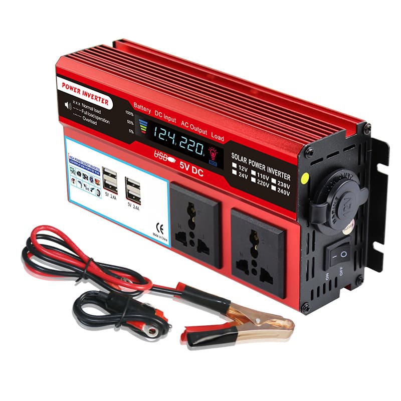 500W Inverter, Cross-border Direct Supply Car Inverter, with 4 USB Fast Charging for Mobile Phones, LCD Display, Dual Outlets