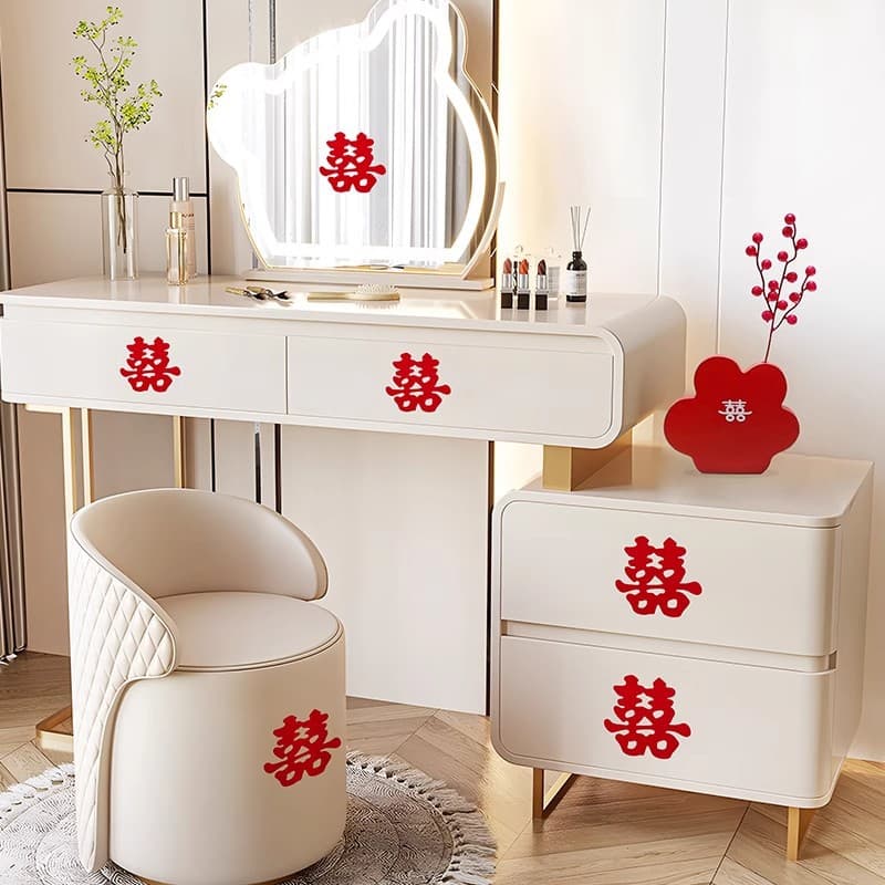 Happy wedding special self-adhesive stair cabinet small happy stickers creative wedding dowry cabinet door decoration