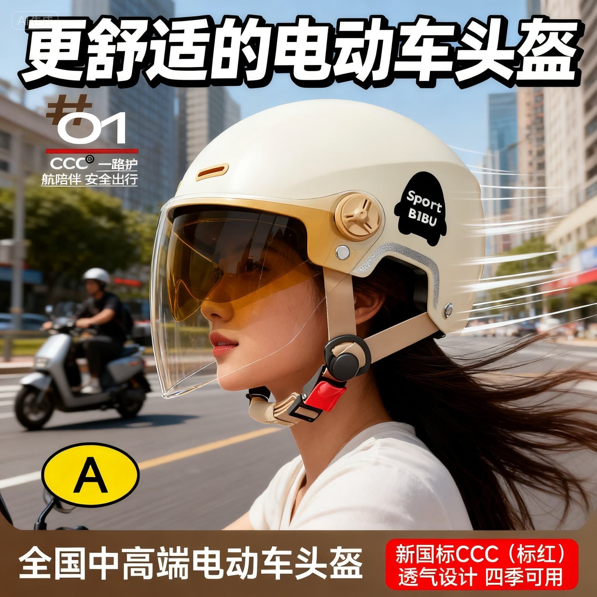 Electric Scooter Helmet for Men Women Motorcycle Helmet Dual Visor Windproof Warm All-Season No Hair Pressure Safety Cap
