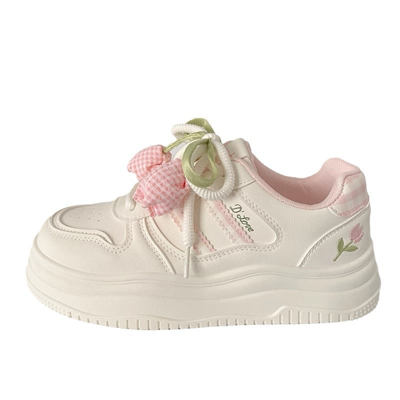 Korean-style White Sneakers for Female Students 2025 Autumn New Chic Niche Design Casual Versatile Breathable Sports Shoes