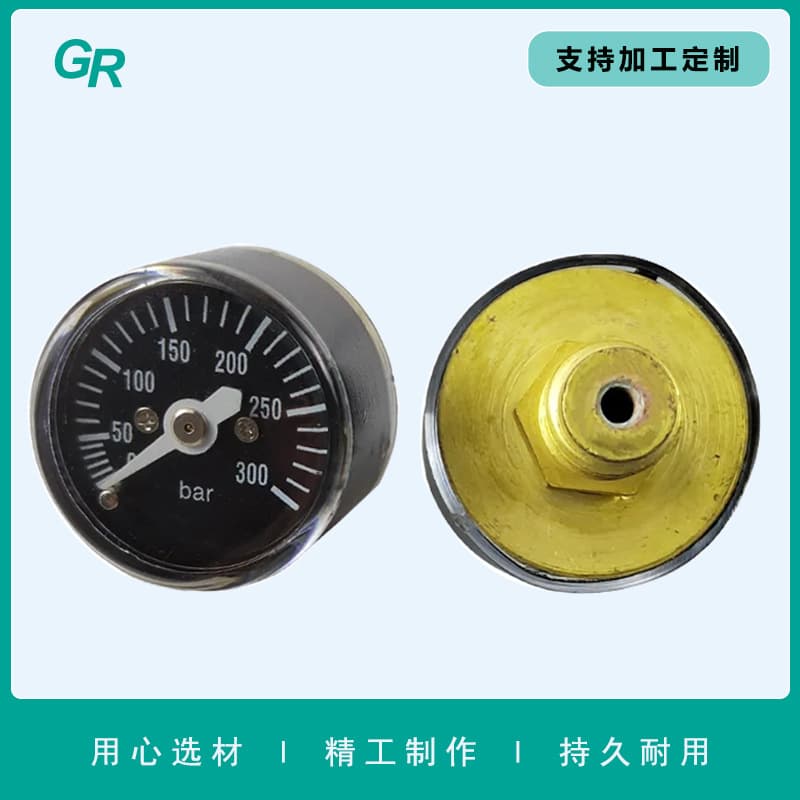 Cross-border 25mm Mini Pressure Gauge Manometer 300bar High Pressure 1-inch Small Gauge Gas Tank Pressure Gauge