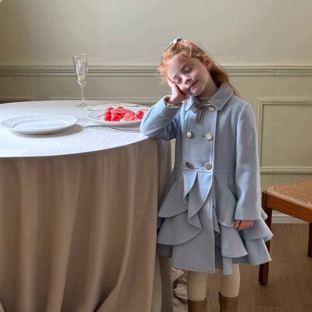 Chengle 2025 Winter Girls' Wool Double-Breasted Coat, Sweet Mid-Long Princess Style Elegant Outerwear for Girls