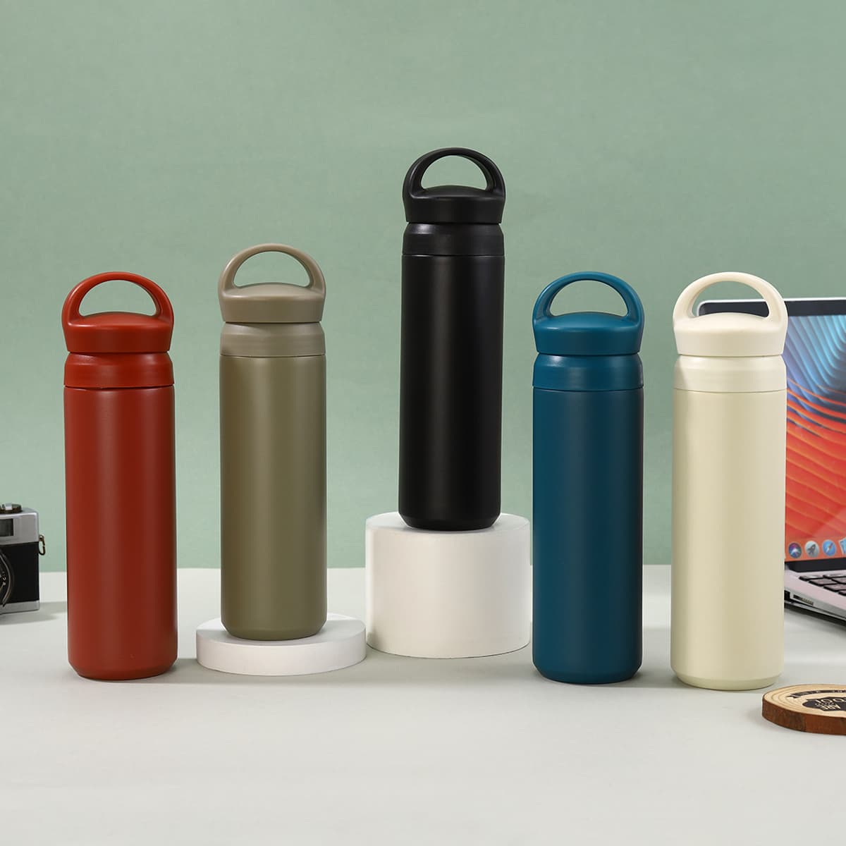 Cross-Border Fashion Japanese-Style Portable Cup 304 Stainless Steel Vacuum Insulated Cup Outdoor Travel Tumbler Wholesale