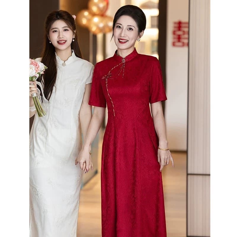 Xi Po Po Cheongsam Wedding Banquet Outfit 2026 New Style Mother's Dress New Chinese-style Cheongsam Engagement Wedding Dress for Women