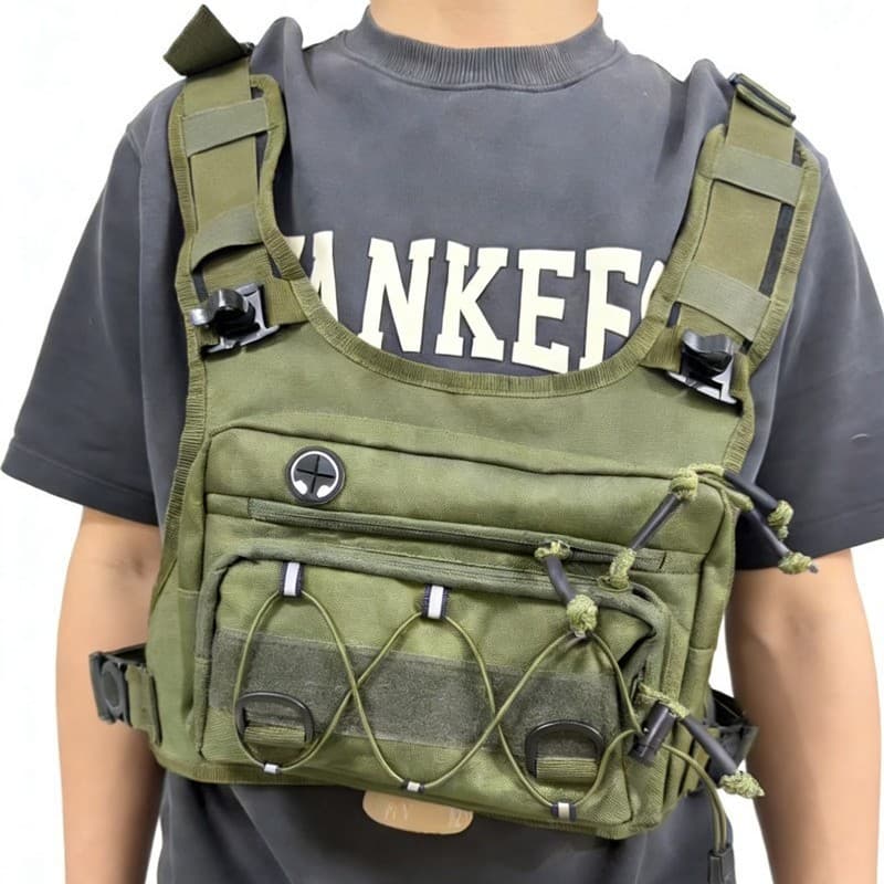 Outdoor sports cycling backpack, multifunctional hiking and mountaineering vest, lightweight tactical backpack, off-road chest bag