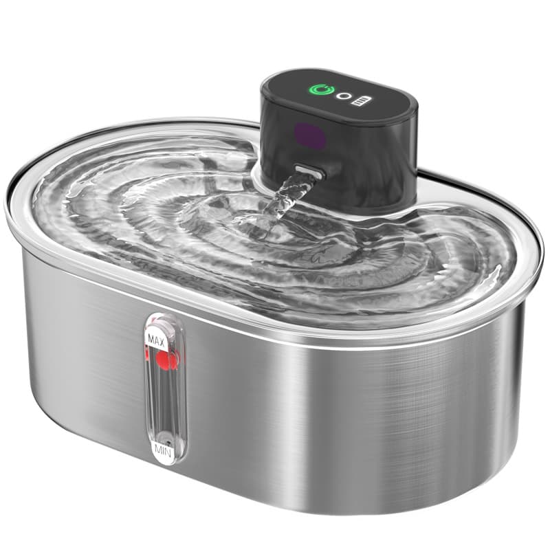 Pet Water Fountain Stainless Steel Smart Rechargeable Cat Automatic Fountain Water Dispenser Cat Dog Pet Supplies Factory