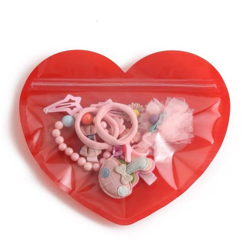 Love-shaped ziplock bag jewelry gift accessories small bag love seal bag Valentine's Day candy food packaging bag