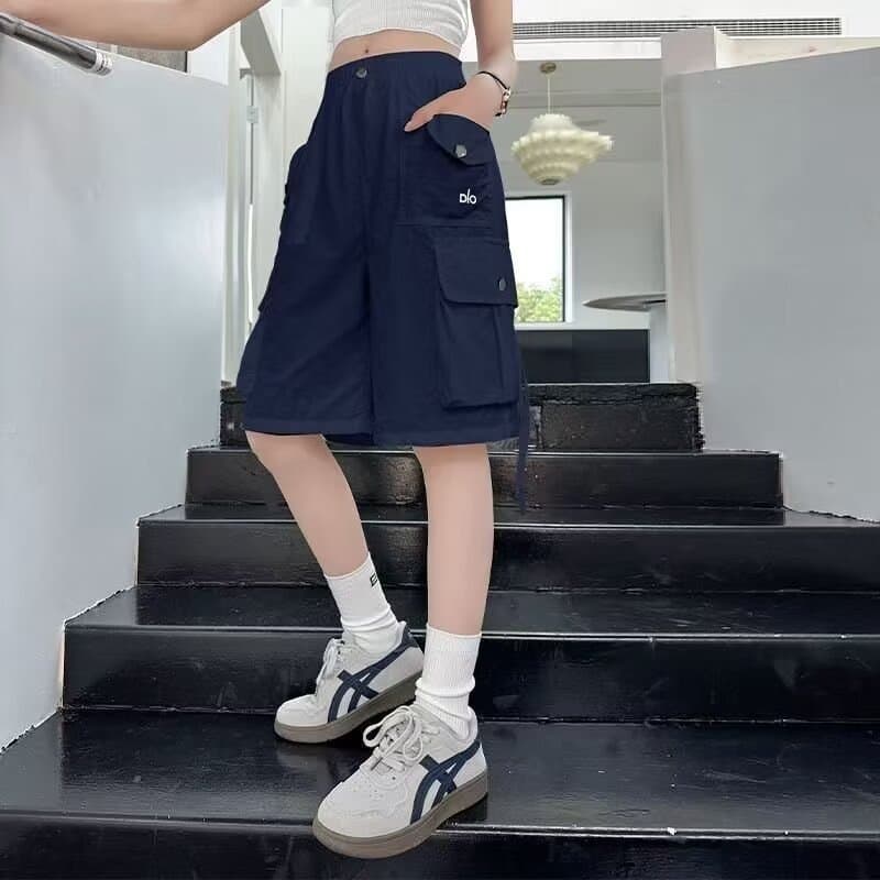 Girls Summer Shorts, Thin Style, Big Girl Knee-Length Pants, Children's Cargo Pants for 12-Year-Old Middle School Student, Summer Mid-Length Pants