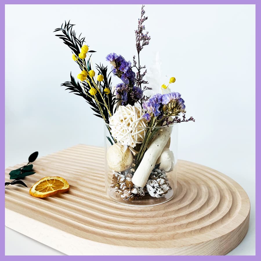 Creative aromatherapy cup, natural immortal plant, fireless aromatherapy diffuser cup, DIY handmade flower material, dried flower aromatherapy ornaments