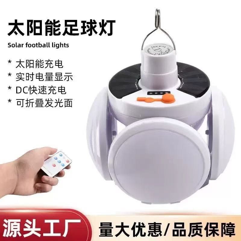 Cross-border Hot Selling Solar Panel Stall Soccer Light Outdoor LED Bulb Camping Night Market Stall Light Energy Saving Lamp