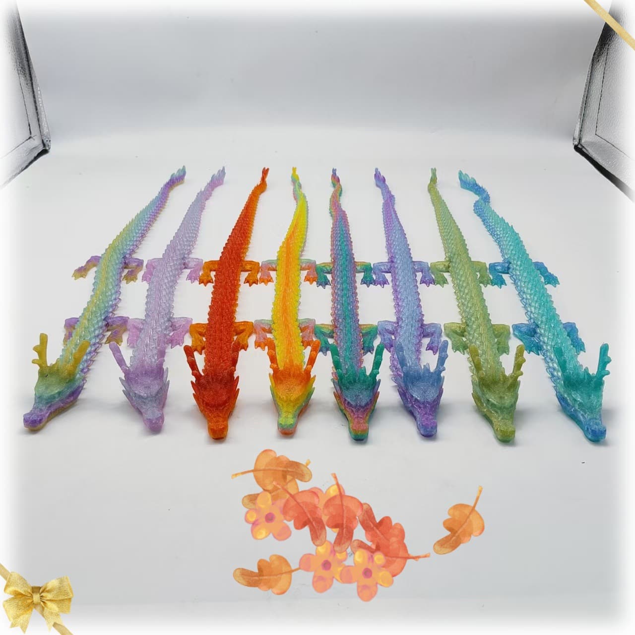 3D Printed Crystal Chinese Dragon Wholesale Stall Must-have Ornament with Movable Joints for Children's Toys