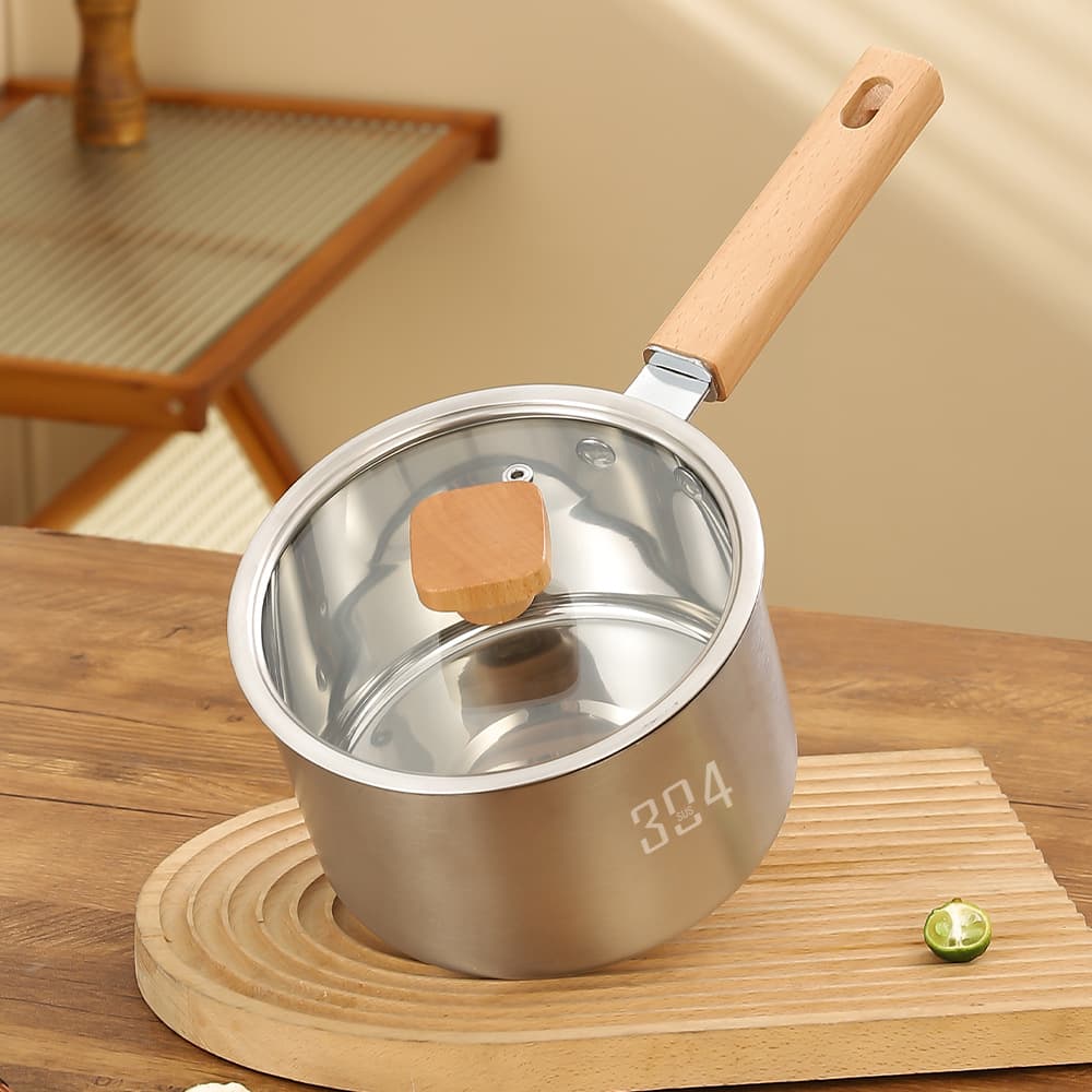 Cross-border temu small milk pot 304 stainless steel baby food pot baby pot all-in-one steamer household soup pot