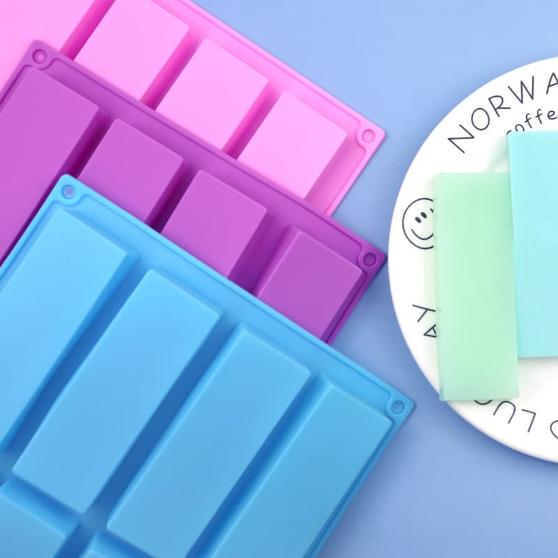 Wholesale 8-Cavity Rectangular Soap Silicone Cake Mold, Handmade Soap Mold, Cold Process Soap Mold, Easy Release