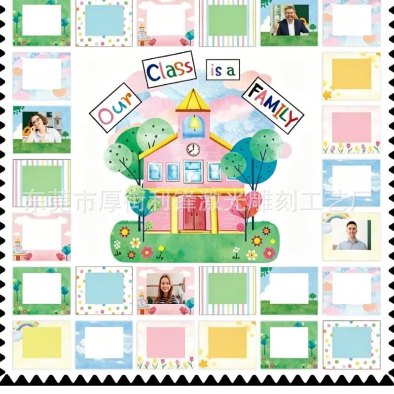 "Our Class Is a Big Family" Photo Class Photo Frame Style Bulletin Board Decoration
