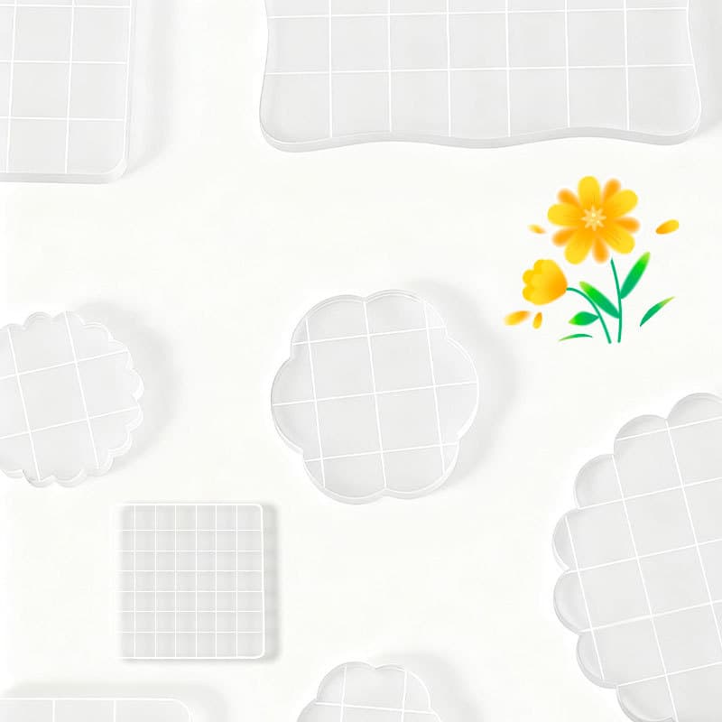 Acrylic transparent stamp block DIY multi-specification grid line printing scrapbook card making stamping tool