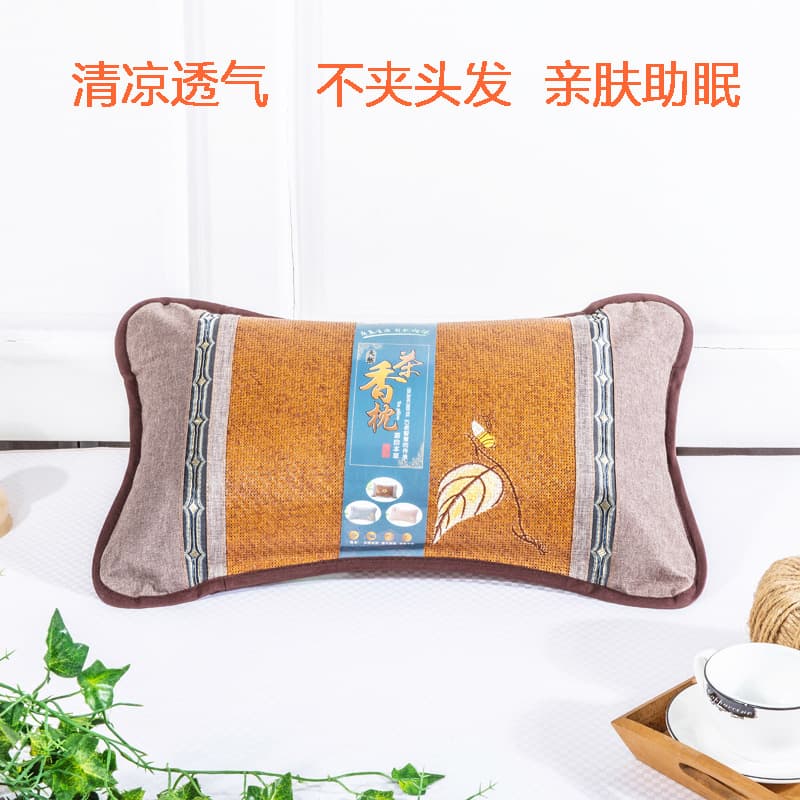 Summer ice vine pillow, single summer cooling pillow, adult and student double-sided cooling mat pillow, summer ice silk pillow, tea-scented health pillow