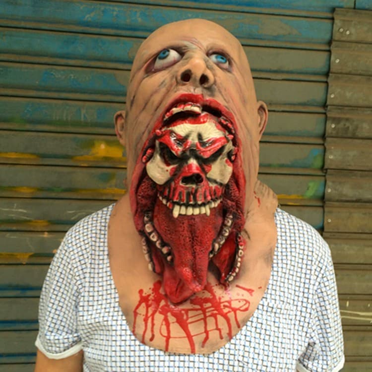 Bio Charlie Horror Latex Mask Halloween Corpse-Eating Mask Party Performance Prop Prank Headgear