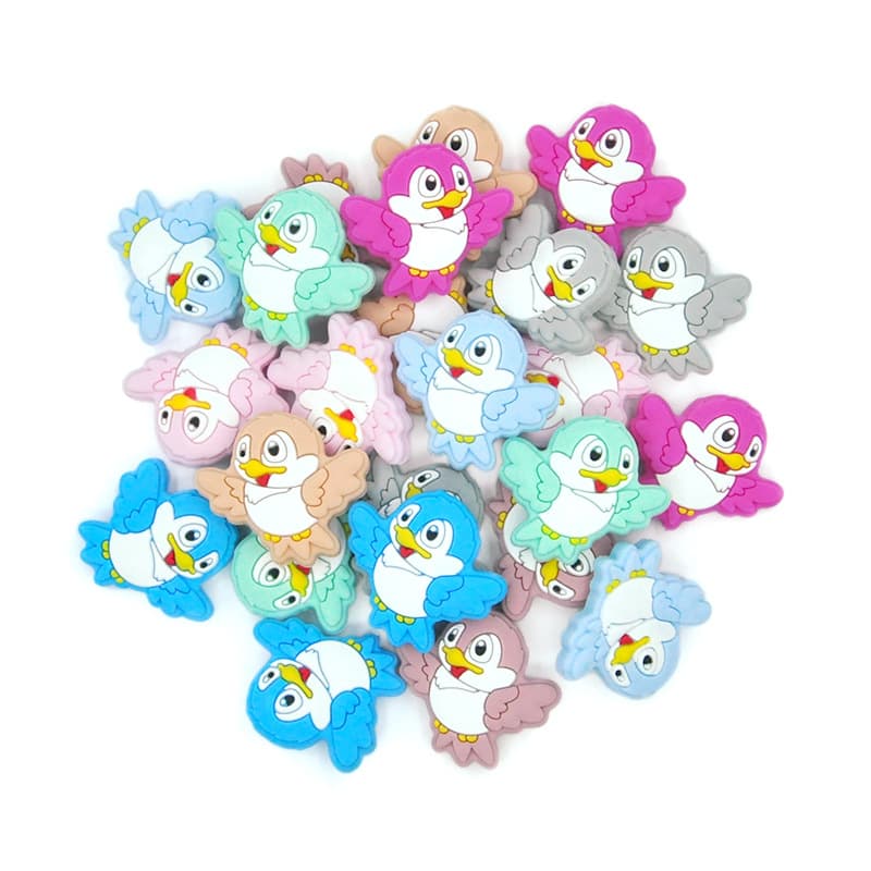 In Stock Cross-Border New Silicone Animal Focus Beads New Food-Grade Teething Silicone Beads Loose Beads Accessories