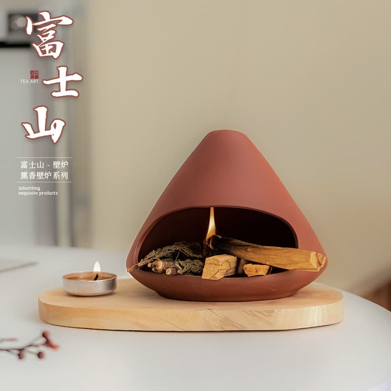Mount Fuji Incense Fireplace Home Indoor Ceramic Aroma Diffuser Sacred Wood Sage Cedar Burner Incense Ceremony Ornament