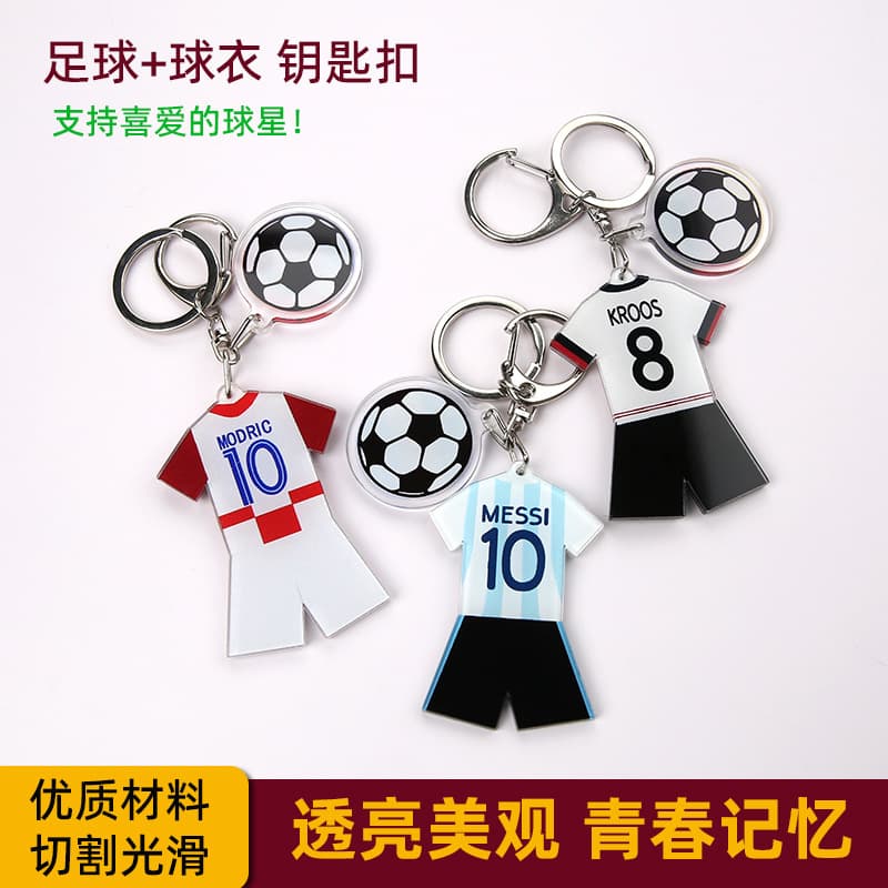 2026 New Football Keychain France Brazil Argentina Messi Ronaldo Backpack Acrylic Charm Pendant