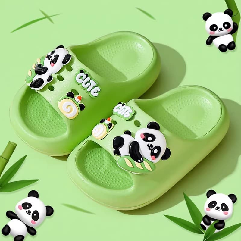 Children's summer slippers for boys and girls, cute cartoon soft bottom indoor non-slip home bathing slippers for children