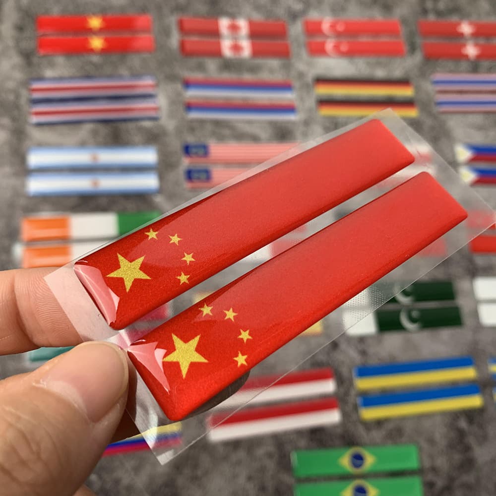 3D Reflective Shield Sticker for Motorcycle Car Electric Vehicle - Embossed Gel Flag Decal Scratch Cover