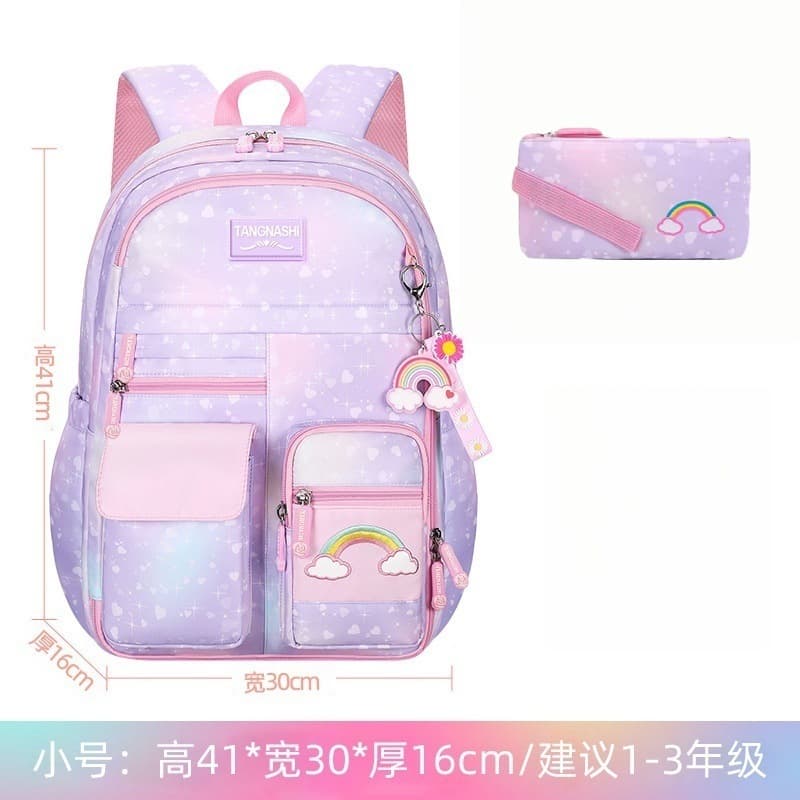 Cross-border school bag children's backpack for elementary students, ultra-light weight-reducing girls' three-piece set shoulder backpack