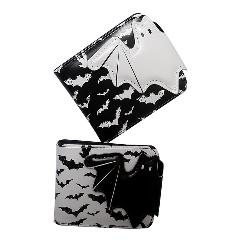 New Creative Wallet for Export, Bat Print Folding Wallet for Men and Women, Multi-Functional Portable Coin Purse Card Holder