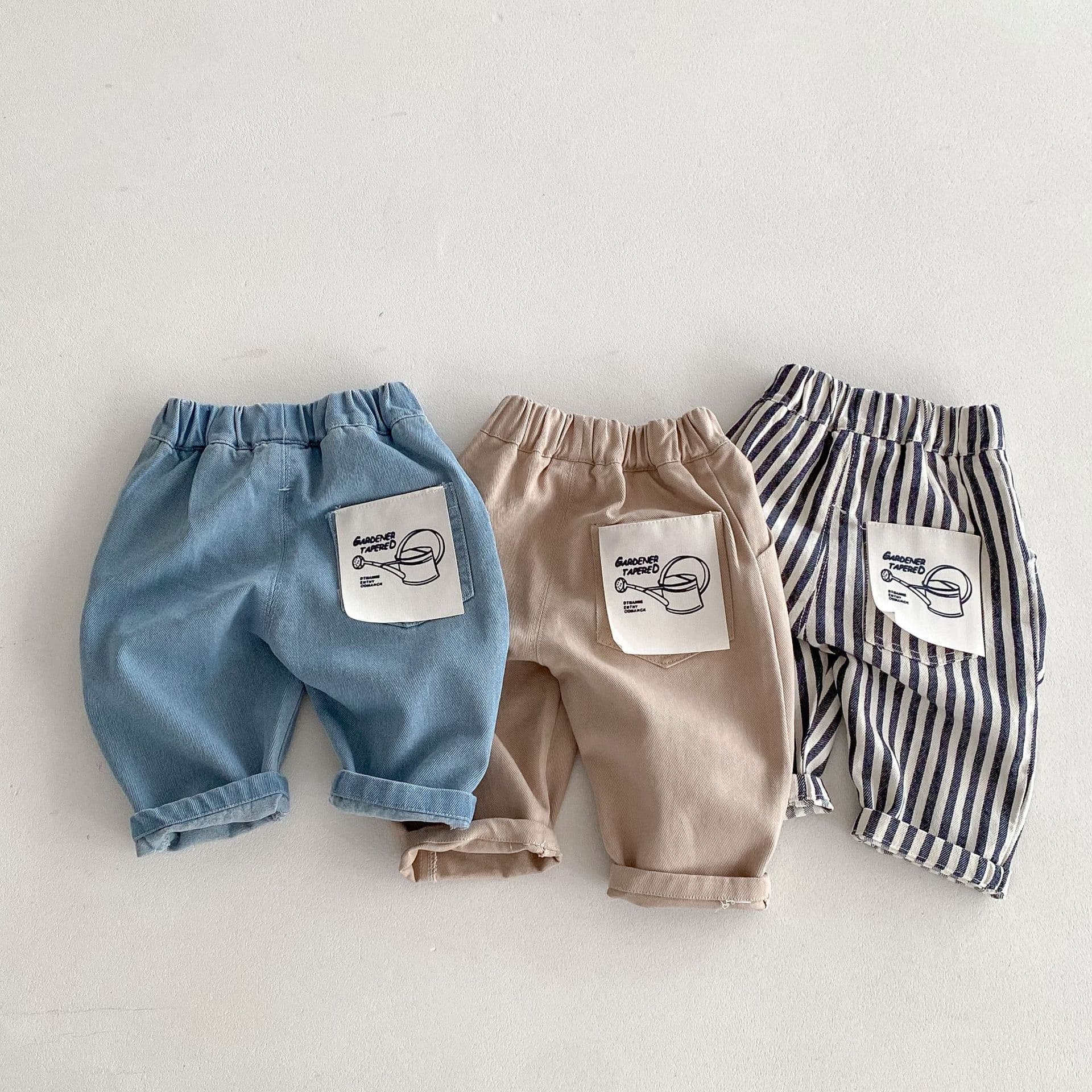 Children's Casual Patchwork Pants 0-5 Years Autumn Korean Style Toddler Boy Fashion Striped Pants Baby Fall Clothing