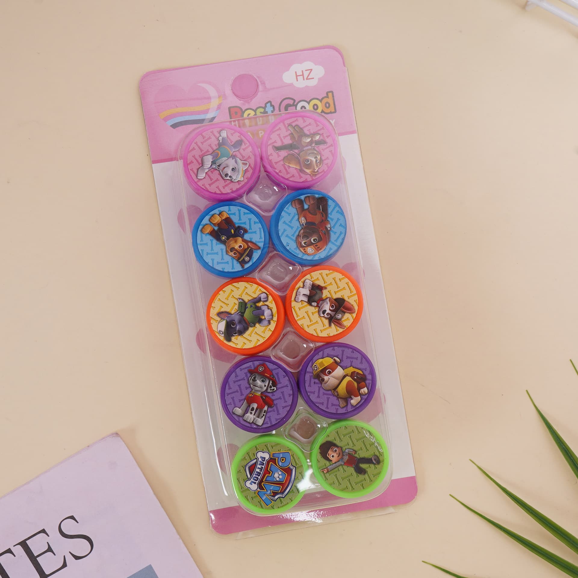 Cute cartoon Paw Patrol stamps acrylic stand colorful pattern stamps kindergarten baby reward seals