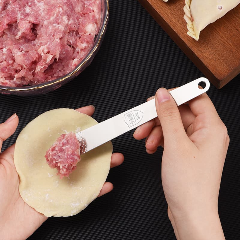 304 Stainless Steel Dumpling Scoop, Filling Scoop and Mixing Spoon for Dumplings and Wontons