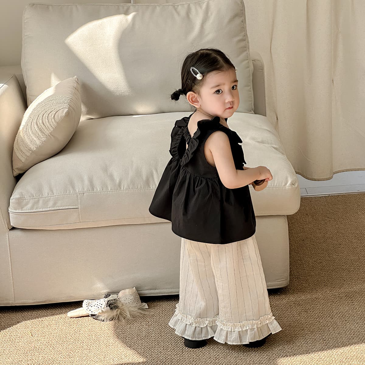 Korean style baby clothes suspender doll shirt summer dress cute princess suit baby girl summer split suit thin section