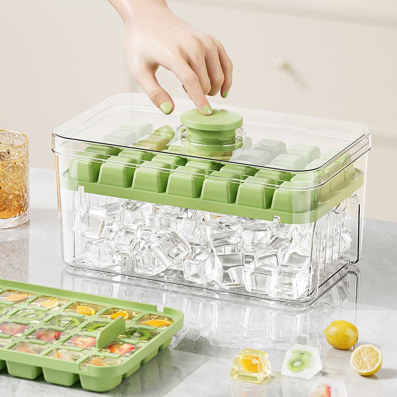 Home Ice Cube Tray Quick Freeze Ice Cube Storage Easy Release Press Ice Mold
