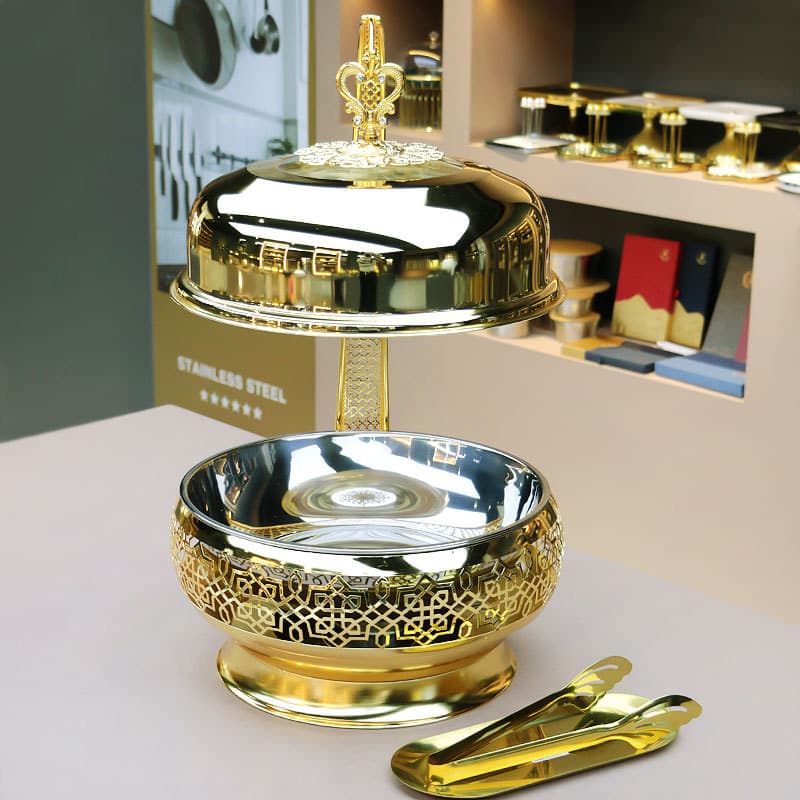 New Design Golden 8L Catering Chafing Dish With Hanging Lid
