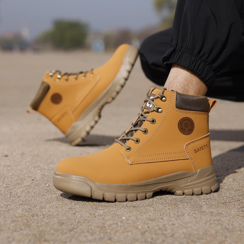 Cross-border Safety Shoes Summer Lightweight Waterproof Men's Soft Sole Work Shoes Anti-Smash Steel Toe Protective Work Shoes Breathable