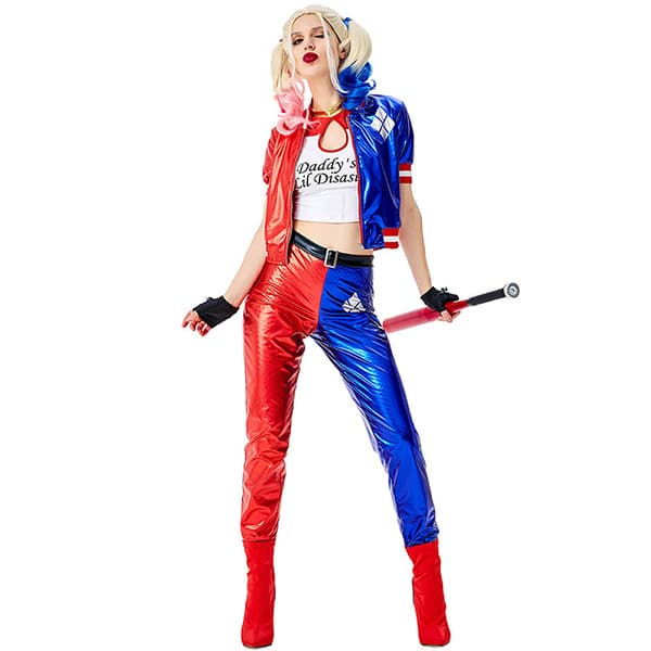 Halloween Cosplay Costume Harley Quinn Movie Suicide Squad Joker Girl Stage Performance Adult Kids Set
