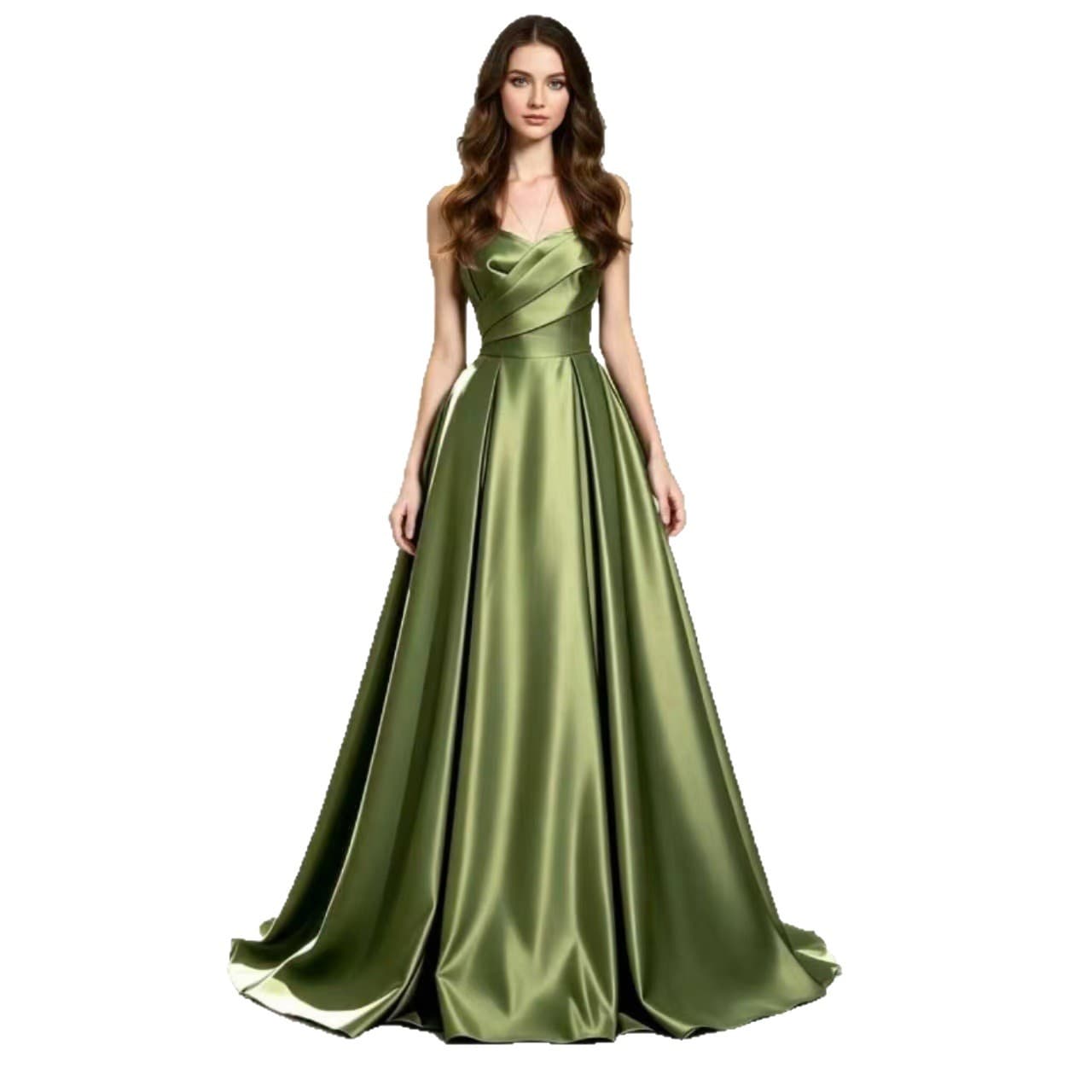 Amazon Cross-Border Strapless Elegant Fitted Evening Gown for Banquet
