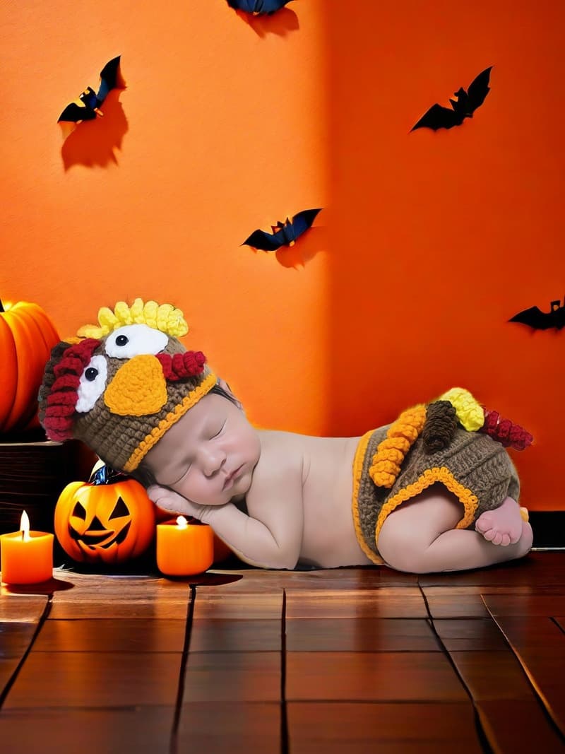 New cross-border supply newborn photography clothing cute baby photography turkey shape clothing set + props