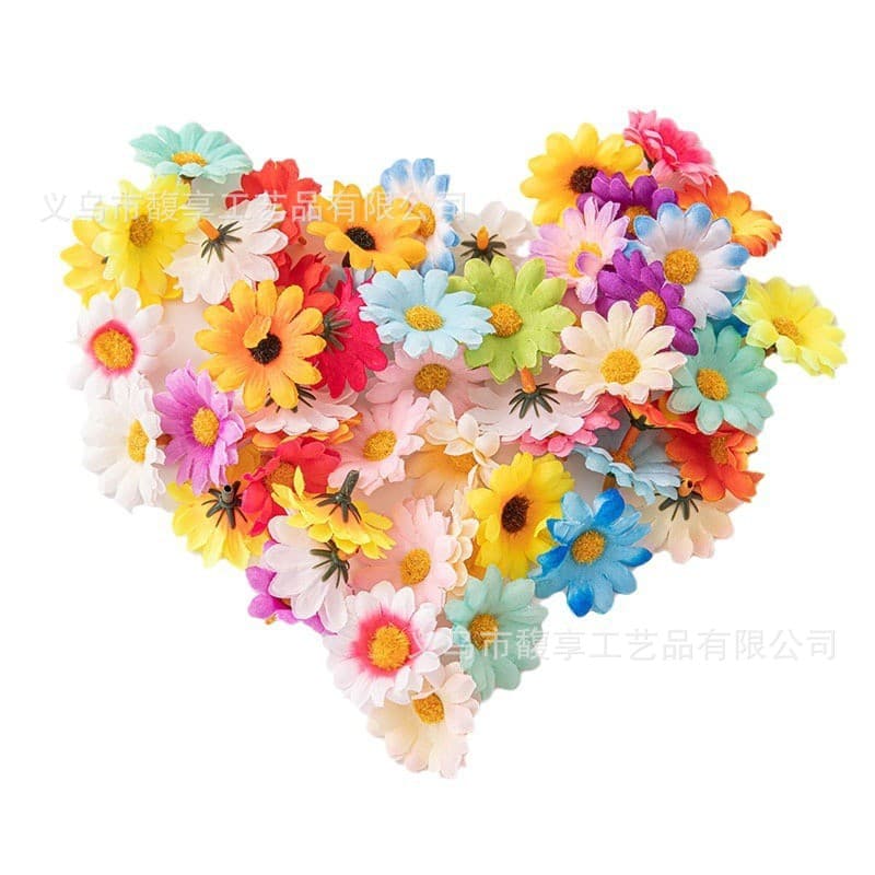 Wholesale 4cm Small Daisy Sunflower Silk Flower Heads Mini Sunflower Daisy Wreath Materials DIY Flower Arranging