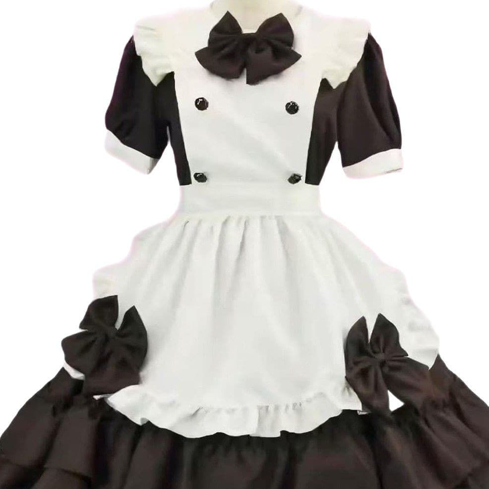 Japanese Maid Lolita Soft Girl Dress COS Anime Cream Sweetheart Cafe Cute Maid Uniform Set